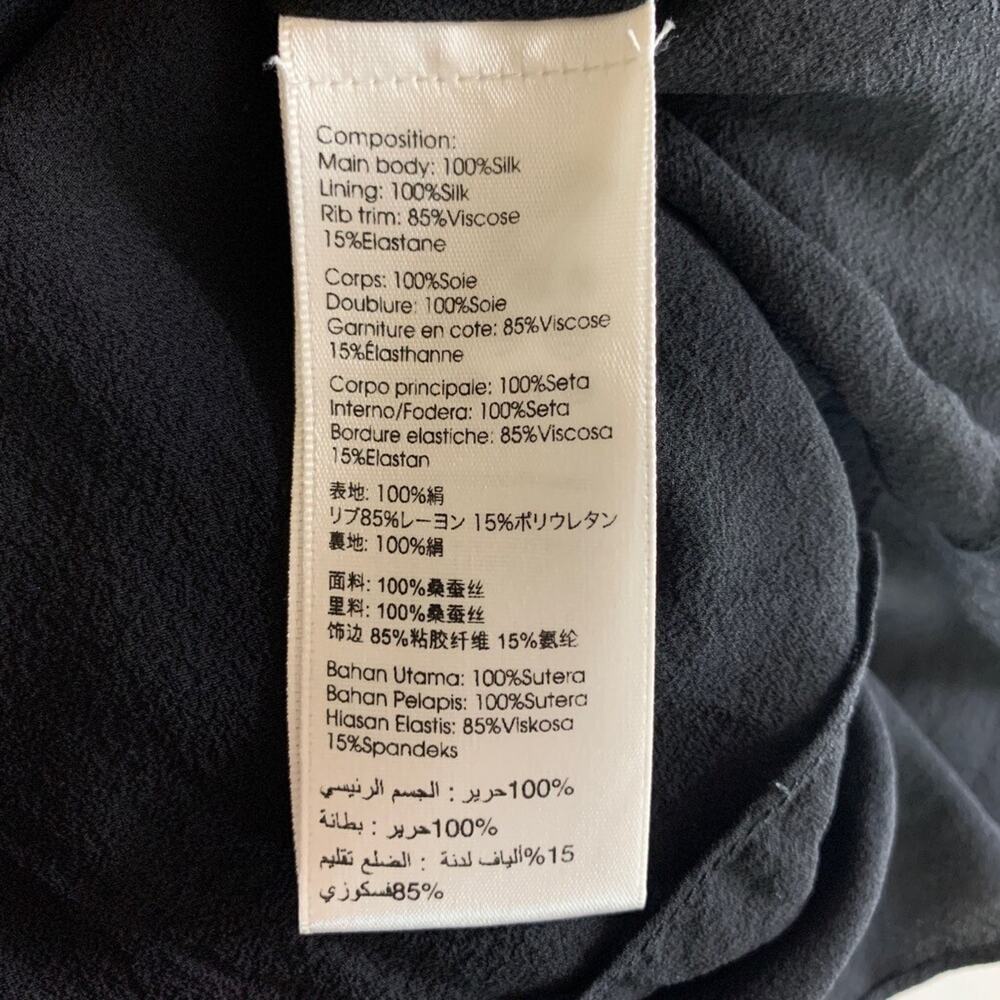 3.1 Phillip Lim Shirt Womens 4 Black Silk Ruffle Long Sleeve Quarter Zip Blouse - Picture 12 of 15